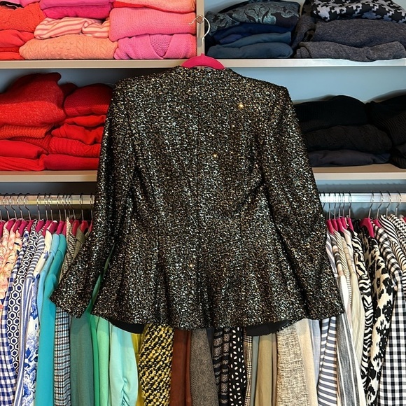 Zara gold and black sequin open front blazer size XS - Picture 3 of 3